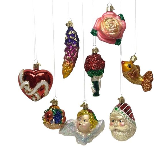 Old World Christmas Bride's Tree Collection Hand Painted Blown Glass Ornaments - Picture 1 of 16